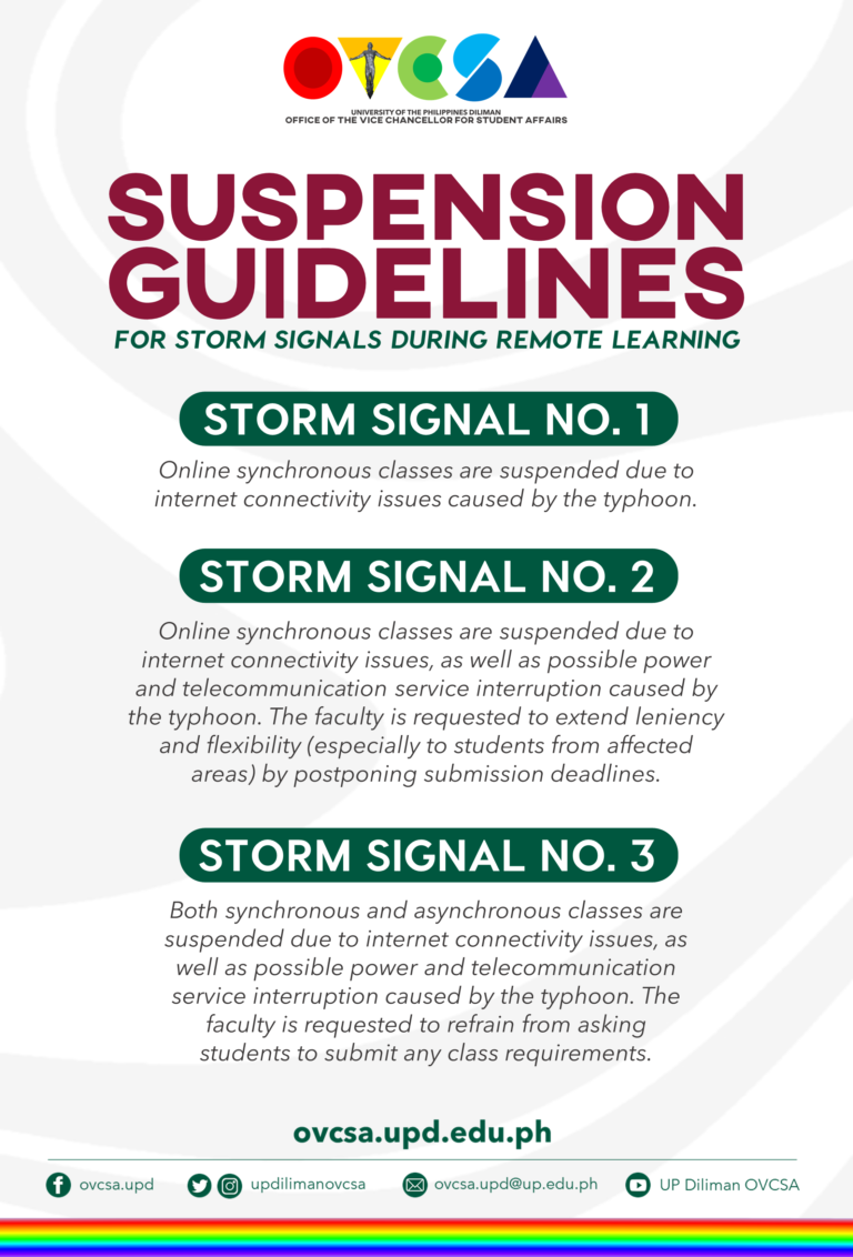 Updated Up Diliman Releases Guidelines For Suspension Of Classes Up Diliman Office Of The 